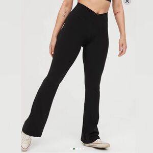 Aerie High Waisted Crossover Flare Legging